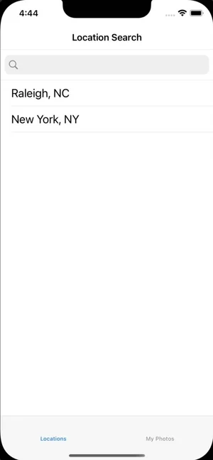 My Photos location search screen